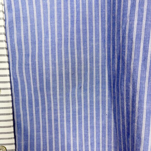 Anthropologie Amadi Small Blue Pink Carice Button Down Striped Patchwork Blouse - Picture 5 of 13